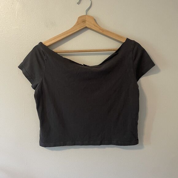 H&M Foo Fighters Cropped Band Shirt Sz M Off Shoulder - Picture 6 of 6